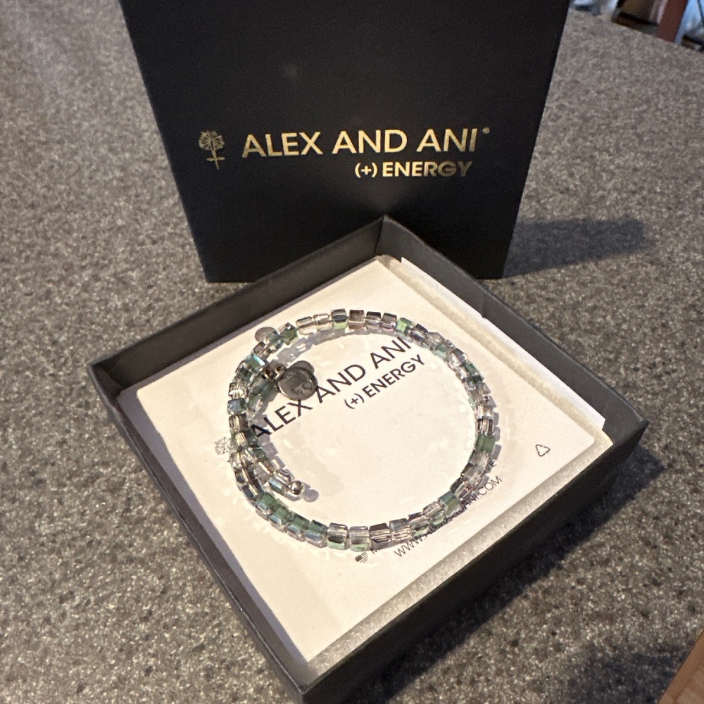 NIB Alex and Ani multicolor Crystal silver wrap bracelet